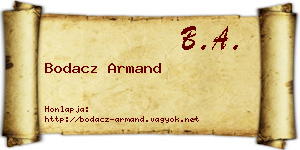 Bodacz Armand névjegykártya